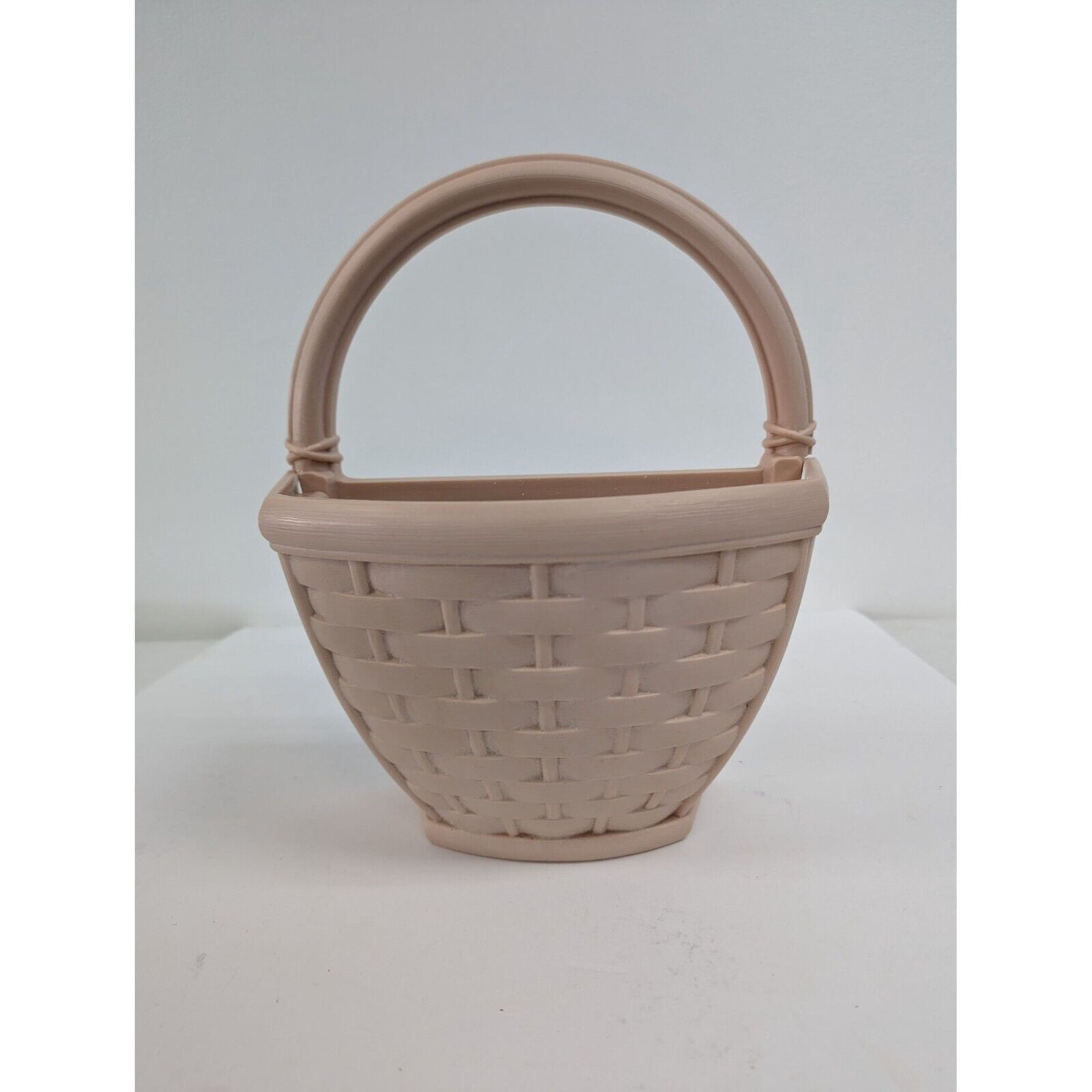 Vintage Homco Pink Wall Pocket Woven Basket 6090 for Artificial Flowers Foliage - $14.96