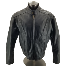 Unik Premium Leather Bomber Motorcycle Jacket  Black w/ Zip Out Liner  M... - £65.99 GBP