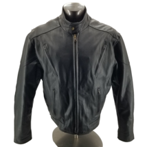 Unik Premium Leather Bomber Motorcycle Jacket  Black w/ Zip Out Liner  M... - £66.30 GBP