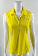 Adidas Clima Cool Golf Polo Top M Bright Yellow Sleeveless Collared Mars... - $23.76