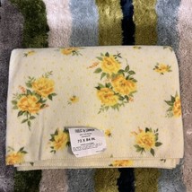 Vintage Cannon NOS Polyester Blanket 72x84 Twin Bed FROLIC Yellow Floral USA - £38.99 GBP