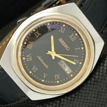 Vintage Seiko Automatic 7009A Japan Mens DAY/DATE Black Watch 577-a305523-6 - £32.06 GBP