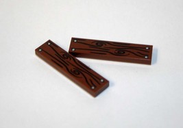 Gift Minifigure Wood slat brick piece X 2 printed DIY (style ) Fast Ship - $2.48