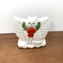 1986 Paula Best Bertholf Shafford Ceramic Christmas Napkin Holder Cat - £31.75 GBP