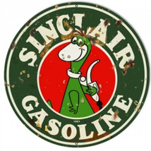 Retro Sinclair oil gas station Dino dinosaur faux vintage ad steel metal sign - £71.21 GBP