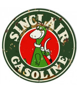 Retro Sinclair oil gas station Dino dinosaur faux vintage ad steel metal... - £71.23 GBP