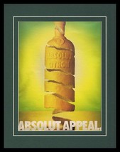 1990 Absolut Appeal Citron Vodka Framed 11x14 ORIGINAL Vintage Advertise... - $34.64