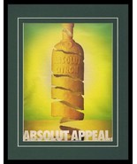 1990 Absolut Appeal Citron Vodka Framed 11x14 ORIGINAL Vintage Advertise... - £27.25 GBP