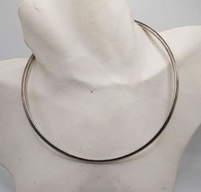 .925 Solid Sterling Silver Open Back Choker Collar Necklace - £38.92 GBP