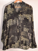 Zara Womens Snake Print LS Button Down Top M NWT - $39.60