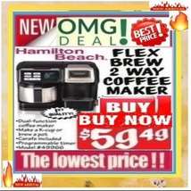 ✅??Hamilton Beach Flex Brew Coffee Machine 2Way Coffee Maker ???Buy Now??️ - £47.05 GBP