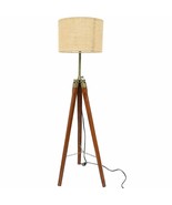 Lamps And Light Jute Fabric with Khadi Shade Wooden Tripod Floor Lamp St... - £79.43 GBP