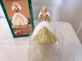 Hallmark Christmas 1995 Happy Holidays Barbie  stocking hanger faux fur 5x 5 x 8 - £8.52 GBP