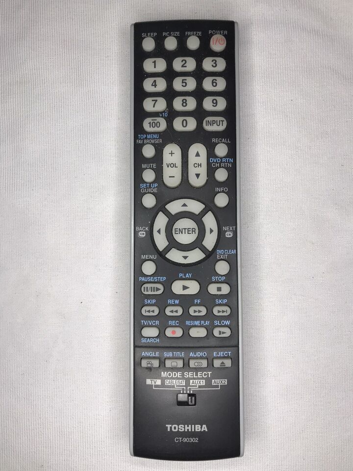 OEM GENUINE TOSHIBA CT-90302 LCD LED TV Remote Control Tested &amp; Works - $8.80