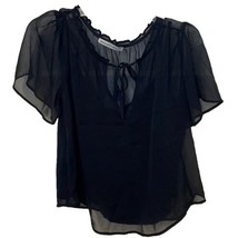Abercrombie &amp; Fitch Black Sheer Blouse Built-In Camisole Size XS NEW - $14.00