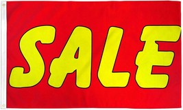 SALE Flag Banner 3x5 ft Advertising Sign Yellow on Red Store Business Promotion - £14.15 GBP