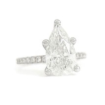GIA Pear Solitaire Diamond Engagement Ring 14K White Gold, 2.53 CTW - £36,880.41 GBP