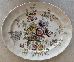 JOHNSON BROS England SHERATON Flowers IRONSTONE Oval Serving Platter 14” - $23.38