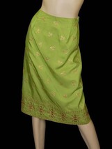 vtg RETRO Lime Green Pencil Skirt /Half Slip Gracette Eve Stillman 50S  Nylon S - £26.84 GBP