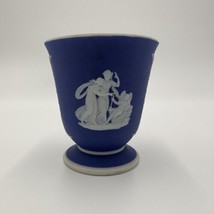 Wedgwood Vase Jasperware Cobalt Bud Goddess Angels England 3.25&quot; Dark Blue - £46.38 GBP