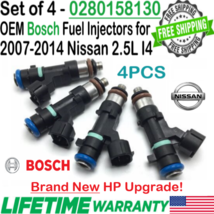 NEW OEM x4 Bosch HP Upgrade Fuel Injectors for 2007-2014 Nissan, Renault 2.5L I4 - £234.66 GBP