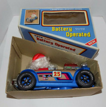 Vintage Bump N Go Santa Claus Musical Tin Car CG-117B Cien Ge Toys - £85.95 GBP