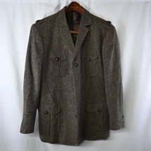 Paisley &amp; Gray 44 X-Long Brown Tweed Military Slim Blazer Suit Jacket Sport Coat - £31.44 GBP