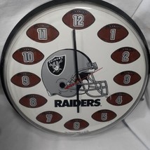 Las Vegas Nevada Raiders NFL Clock Battery Operated P K Products 1991 Football - £9.00 GBP