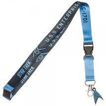 Classic Star Trek TV Enterprise Name Science Lanyard with Science Logo Charm NEW - £8.54 GBP