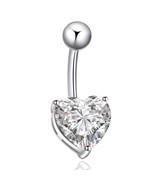 3 ct Diamond Heart Navel Piercing Jewelry Sexy Belly Bars Belly Button R... - $89.63