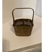 Vintage Brass Planter Basket w/ Handle 5&quot; by 5&quot; square, 6 1/2&quot; tall with... - $10.28 CAD