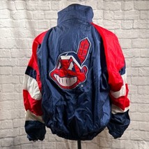 Vintage Cleveland Indians Chief Wahoo 2XL Giacca a Vento MLB Turbo Sportswear - £60.29 GBP