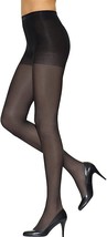 Leggs Control Top Womens Size Q Silken Mist Jet Black Pantyhose Enhanced... - £6.20 GBP