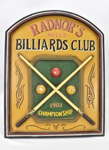 Radnors Wales Billiards Club Wood Pub Sign Pool Hall Man Cave Bar - £98.65 GBP