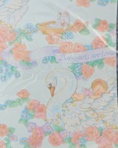 Vintage American Greetings Pink Baby Girl Birthday Shower Gift Wrap Pape... - £7.77 GBP