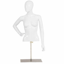 Female Mannequin Realistic Torso Half Body Head Turn Dress Form Display ... - £96.84 GBP