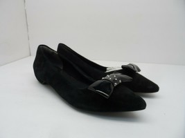 Rockport Women&#39;s Suede Bow Slip-On Flats Black Size 7M - $28.49