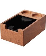 MUVNA Espresso Knock Box, Coffee Organizer, Tamping Station, Cherry Wood - $59.39