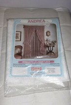 Vintage White Lace Curtain Panel 81L x 40W Floral Andrea by Trulon  - $30.00