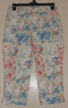 Excellent Womens Gloria Vanderbilt Amanda Floral Print Denim Capri Size 10 - £25.89 GBP