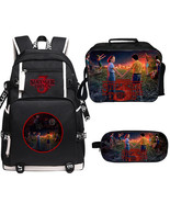 WM Stranger Things Season 3 Backpack Lunch Box Pencil Case Large Black A - $90.25 CAD