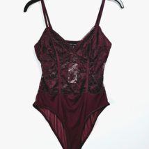 New Look Lace Bodysuit Burgundy UK 12 NEW - $14.82