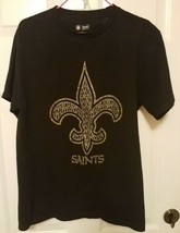 NFL Team Apparel New Orleans Saints Black Gold Fleur de Lis T Shirt Mens... - £10.65 GBP