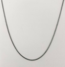 David Yurman Round Box Chain Necklace 1.7mm 925 Sterling Silver  18&quot; Vintage - $277.18