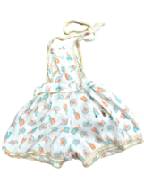 VTG 40s Baby Romper Cotton Square Dance Print Bib Sunsuit Doll 6mo Distr... - $34.60