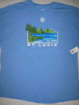 New St Lucia T-Shirt Royal Caribbean Cruise Ship Travel Blue Cotton Size... - $14.80