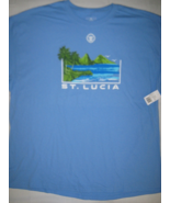 New St Lucia T-Shirt Royal Caribbean Cruise Ship Travel Blue Cotton Size... - $14.80