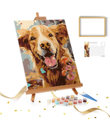 Paint by Numbers Kit for Adults Simple Painting,Golden Retriever Dog,Wit... - £27.29 GBP