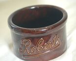 Primitive Roberts Stoneware Art Pottery Crock READ - $39.59