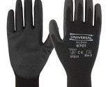 3 Pairs Universal Nitrile Coated Glove Size.9 Large Assembly Black Thin CE - $12.75